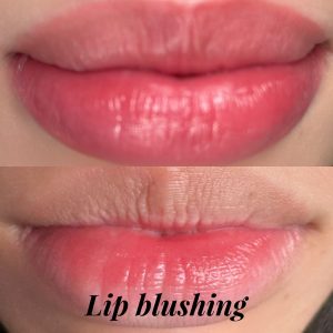 Healed lip blush results with soft pink tint at Lash Pilot in Newport Beach, California – semi-permanent makeup for fuller, natural-looking lips.