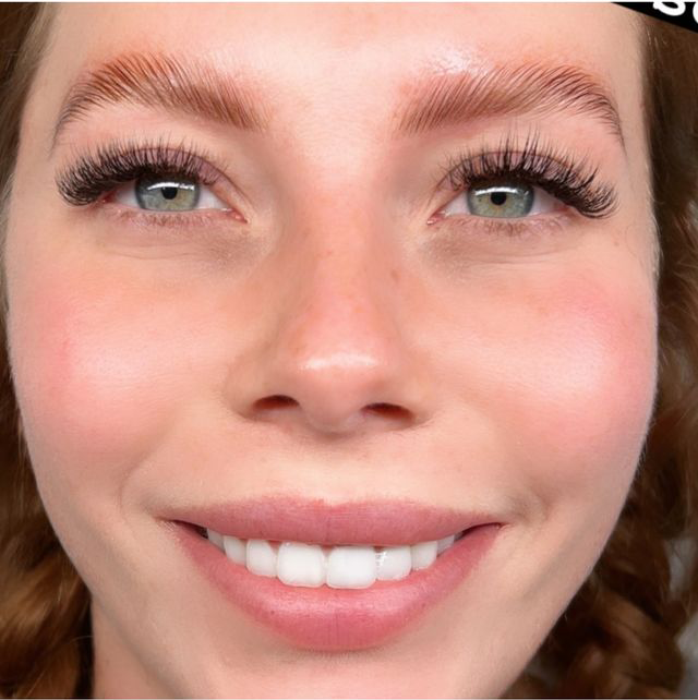 Fluffy, lifted brows after brow lamination at Lash Pilot Newport Beach