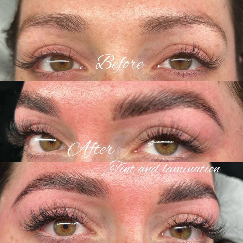 Brow Lamination Before and After Newport Beach